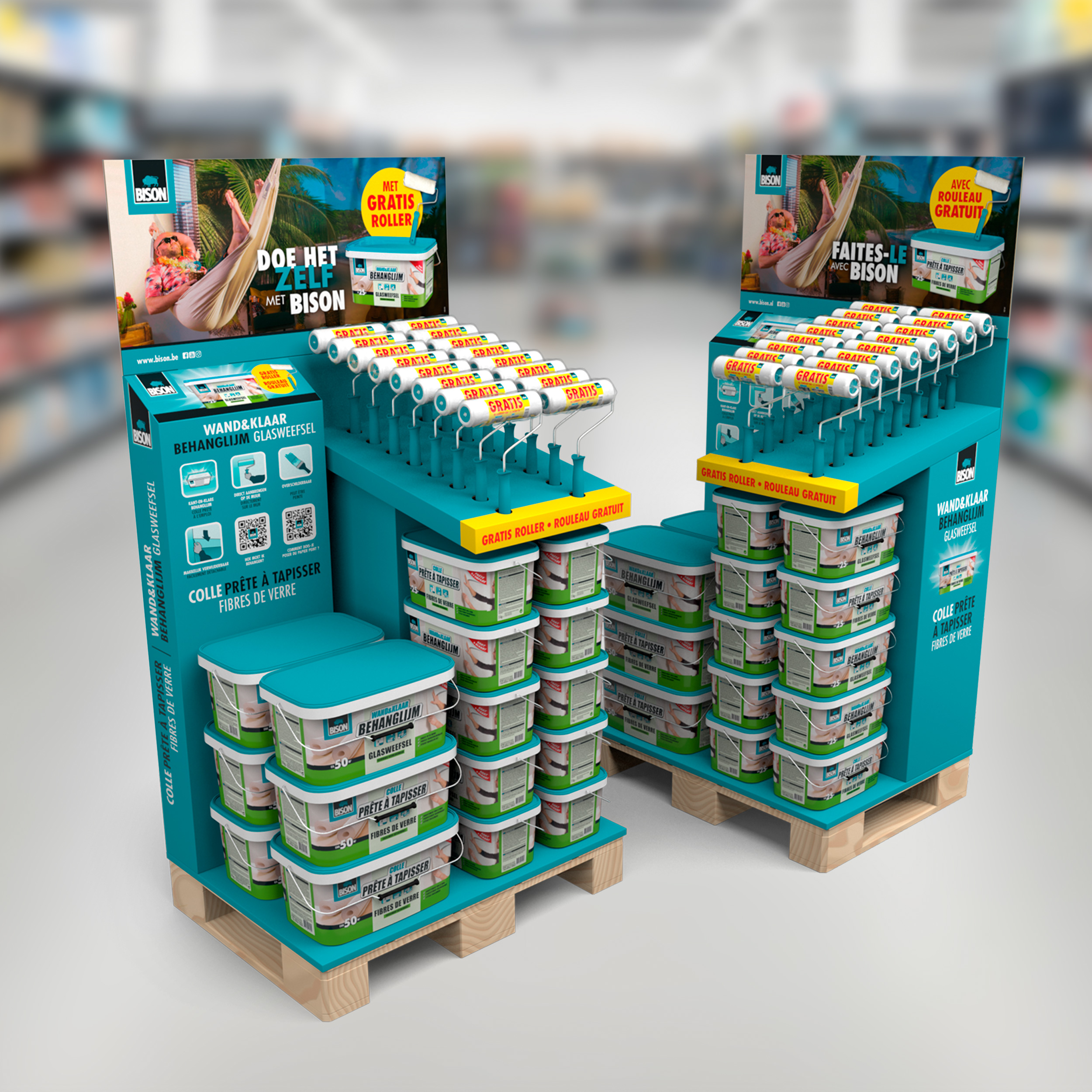 Bison-behanglijm-display